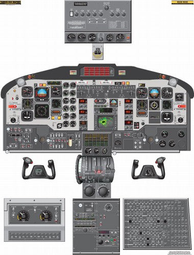 Aviation Training Graphics Beech 1900C Handheld Cockpit Poster