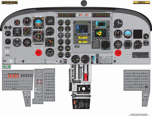Aviation Training Graphics Cessna 441 Conquest Handheld Cockpit Poster