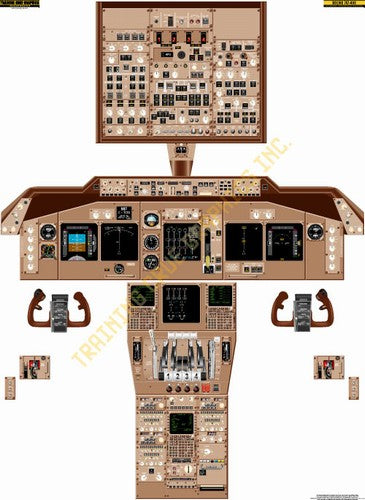 Aviation Training Graphics Boeing 747 400 Handheld Cockpit Poster