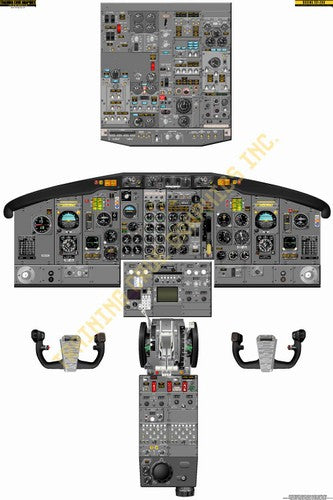 Aviation Training Graphics Boeing 737 200 Handheld Cockpit Poster