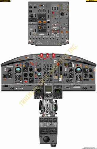 Aviation Training Graphics Boeing 727-200 Handheld Cockpit Poster