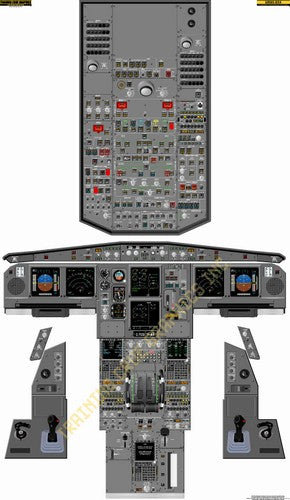 Aviation Training Graphics Airbus 330 Handheld Cockpit Poster