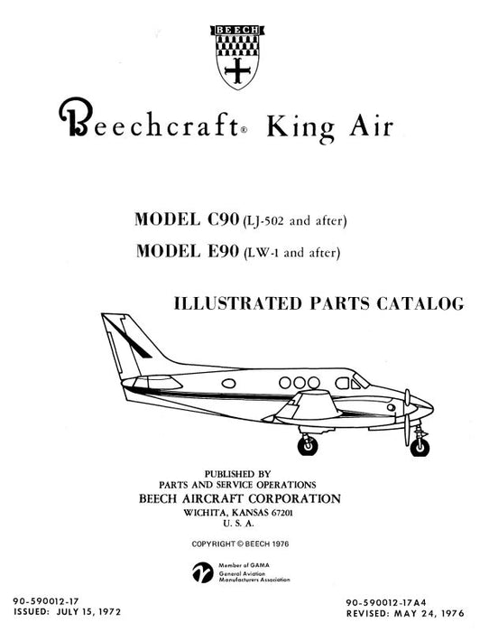 Beech C90 & E90 Series Parts Catalog (90-590012-17)