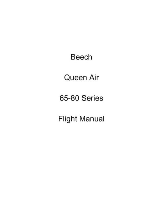 Beech Queen Air 65-80 Series Flight Manual (65-001027-29)