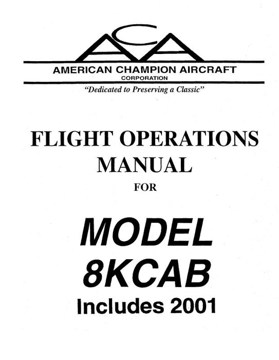 Bellanca 8KCAB Decathlon Flight Manual (BE8KCB71-F)
