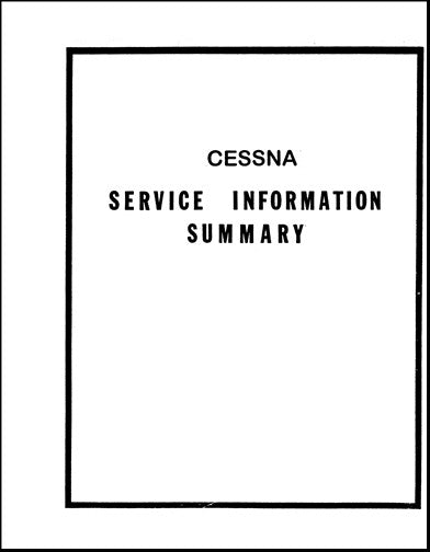 Cessna 170,172 Service Info Summary Service Information Summary