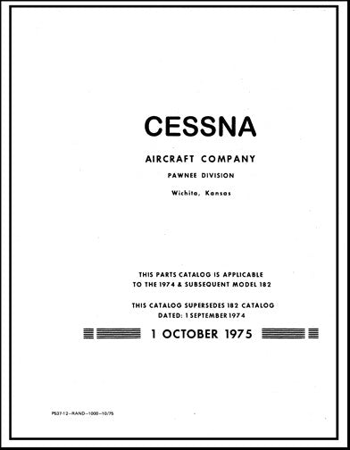 Cessna 182 1974-76 Illustrated Parts Catalog