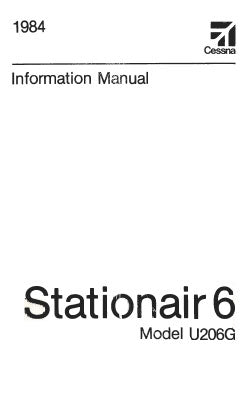 Cessna U206G Stationair 6 1984 Pilot's Information Manual