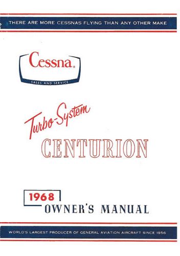 Cessna Turbo 210H Centurion 1968 Owner's Manual