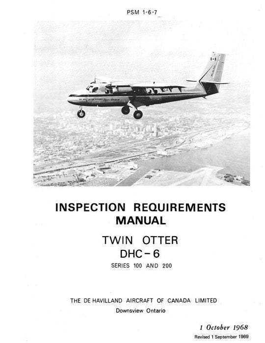 DeHavilland DHC-6 Twin Otter 1974 Inspection Requirements Manual (PSM-1-6-7)