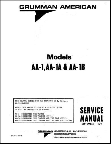 Grumman AA-1, AA-1A, AA-1B 1969-76 Maintenance (AA1B136-2)