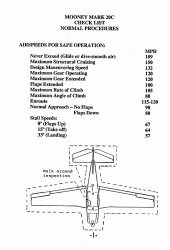Mooney M20C Pilot's Checklist (MOM20C-CL-C)