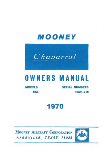 Mooney M20E Chaparral Owner's Manual 1970 (MOM20E-70-O-C)