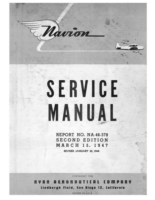 Navion  1947 Maintenance Manual (NA-46-378)