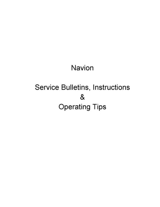 Navion  Series Service Bulletins, Instructions, and Operating Tips (NVSERVICE-SBI-C)