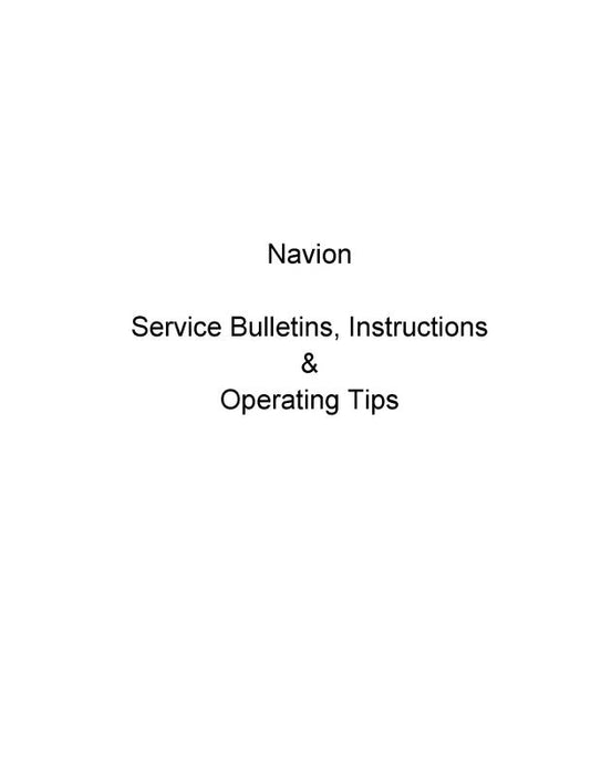Navion Series Service Bulletins, Instructions, and Operating Tips (NVSERVICE-SBI-C)