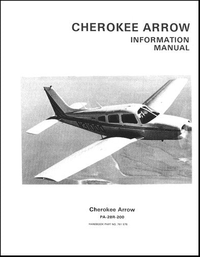 Piper PA28R-200 Cherokee Arrow 1974-76 Pilot Information Manual (761-578)