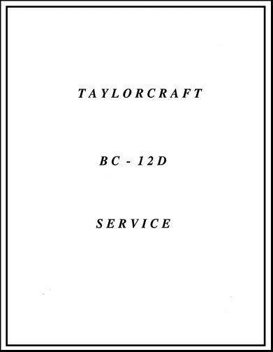 Taylorcraft BC-12D Maintenance Manual (TABC12DM)