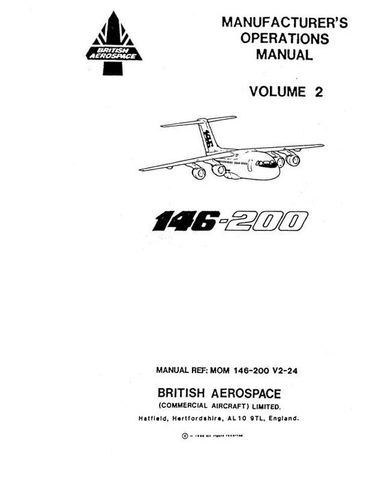 British Aerospace 146-200 Flight Operation Manual Manufacturer's Operations Manual (MOM-146-200-V2-)