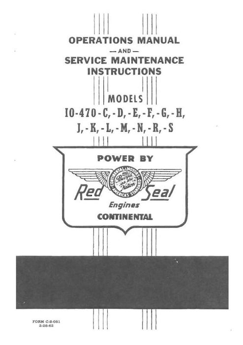 Continental IO-470-C thru S Red Seal Operations & Service Maintenance (C-S-081)