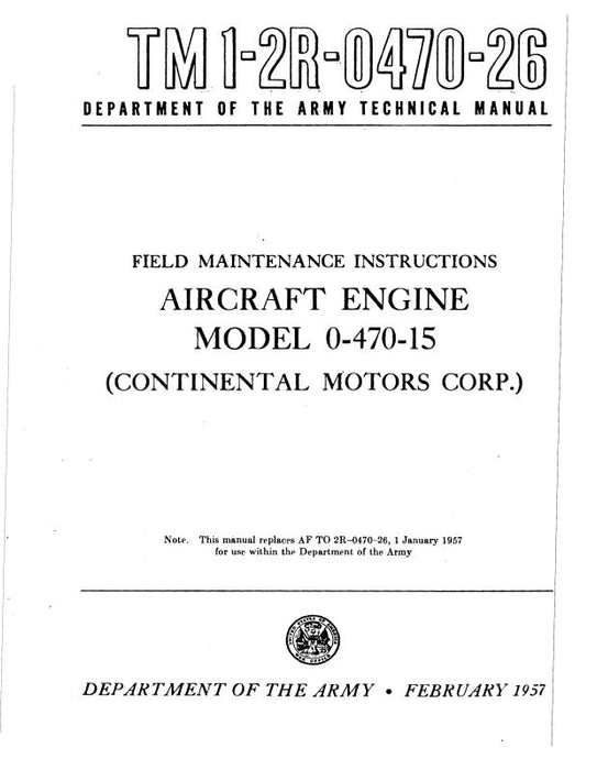 Continental 0-470-15 1957 Field Maintenance (1-2R-0470-26)