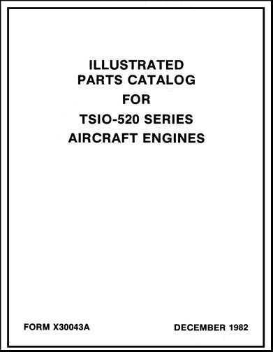 Continental TSIO-520 Series 1982 Illustrated Parts Catalog (X30043A)