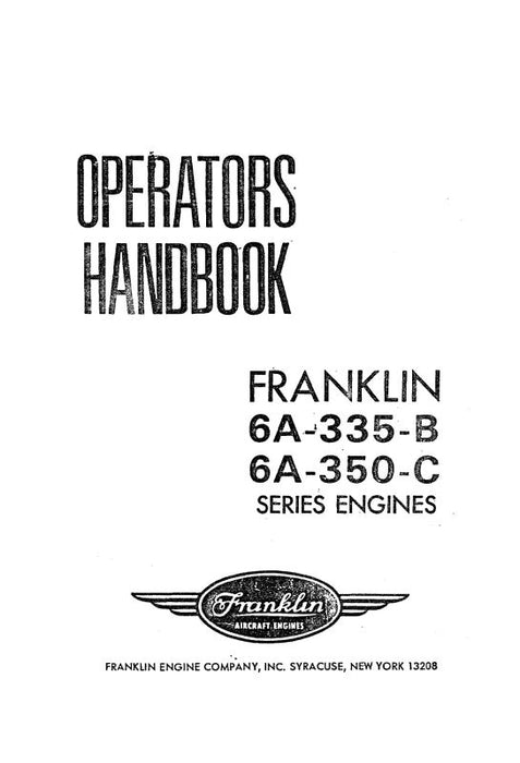 Franklin 6A-335-B & 6A-350-C Operators Manual (FR6A335B-OP-C)