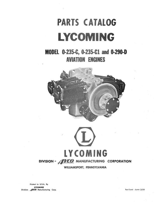 Lycoming O-235-C, C1 & O-290D Parts Catalog (LYO235C,C1,D-P)