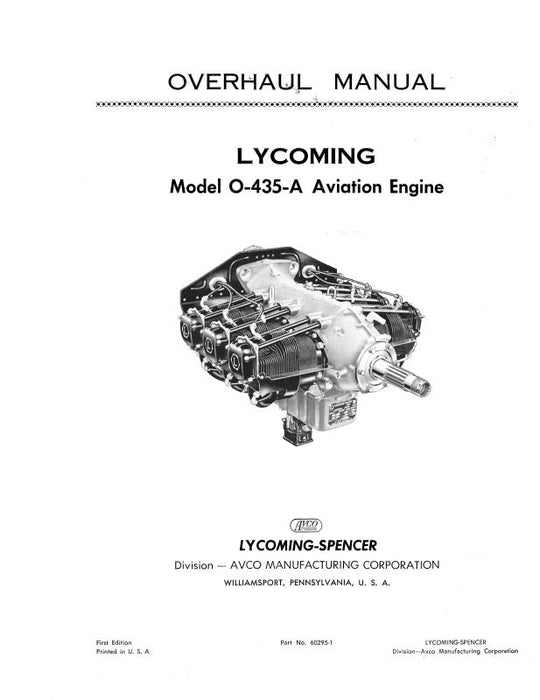 Lycoming O-435-A Aviation Engine Overhaul Manual (LYO435A-OH-C)