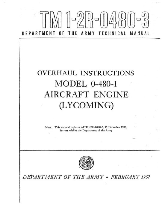 Lycoming O-480-1 Overhaul Instructions (1-2R-0480-3)