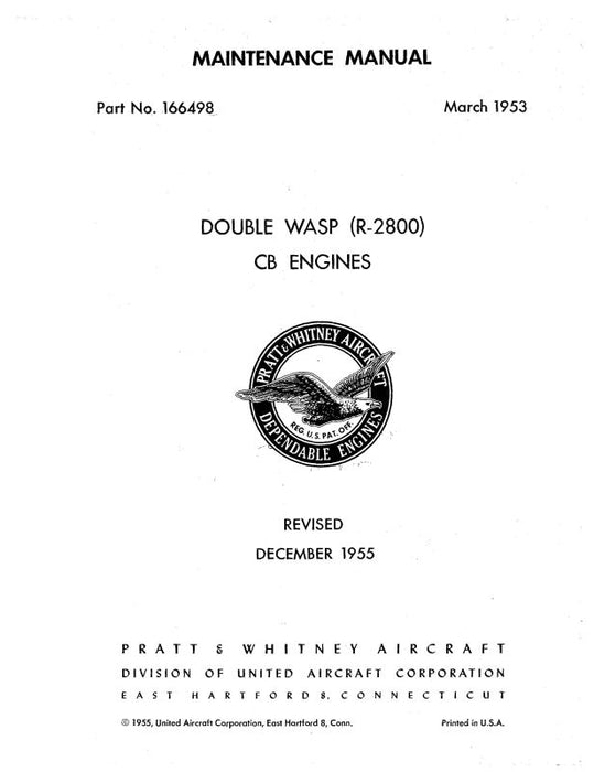 Pratt & Whitney Aircraft Double Wasp CB Series 1962 Maintenance Manual (166498)