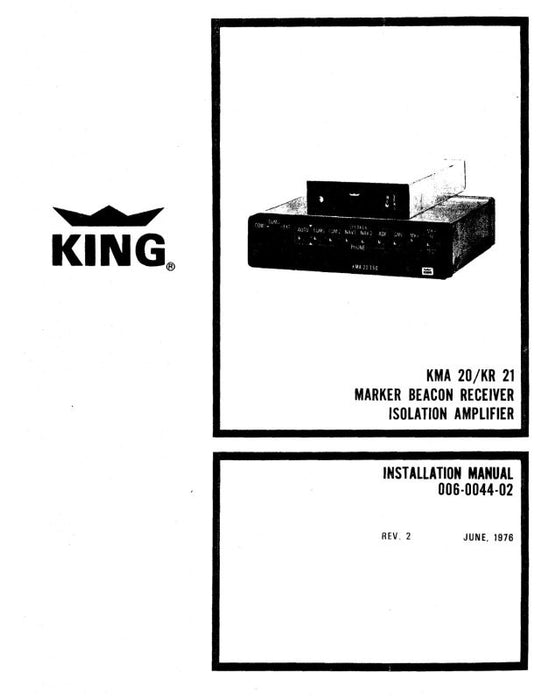 Bendix-King KMA20, KR21 1976 Installation Manual (006-0044-02)