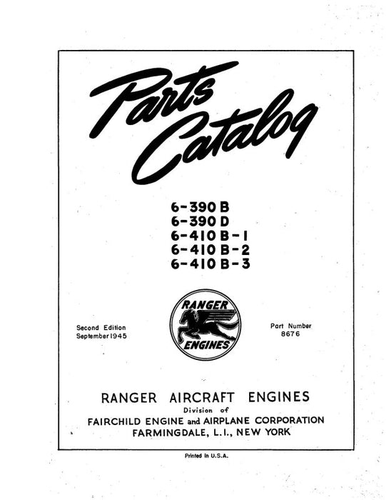 Ranger 6-390B,D & 6-410B-1,-2,-3 Parts Catalog (8676)