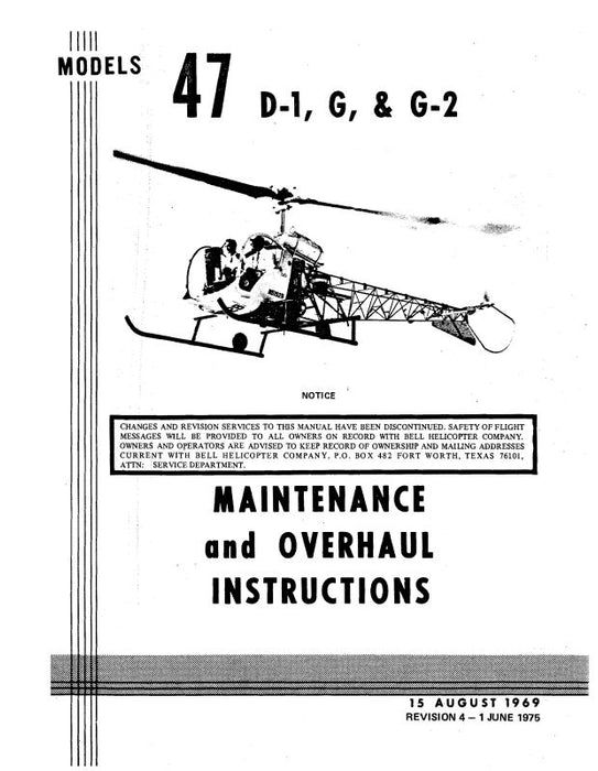 Bell Helicopter 47D-1,47G & 47G-2 Maintenance & Overhaul Manual