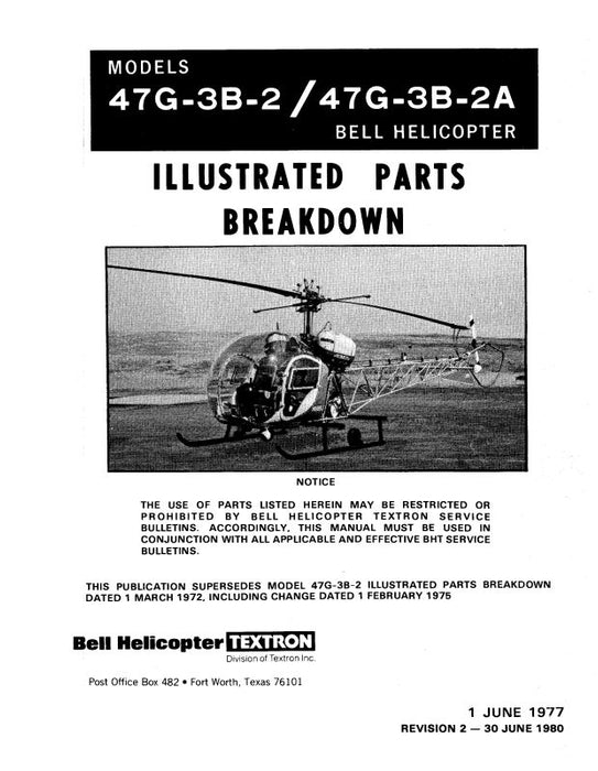 Bell Helicopter 47G-3B-2-47G-3B-2A Illustrated Parts Breakdown