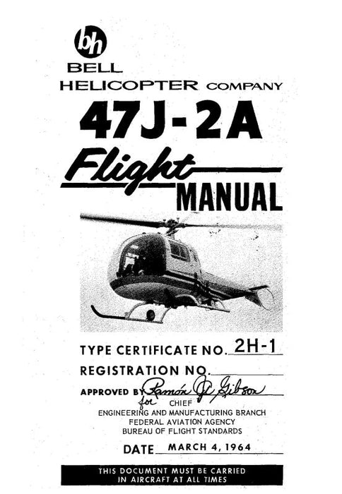 Bell Helicopter 47J-2A 1964 Flight Manual