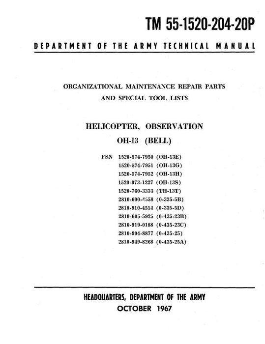 Bell Helicopter OH-13 1965 Parts Catalog