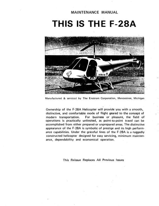Enstrom F-28A 1969 Maintenance Manual (ENF28A-69-M-C)