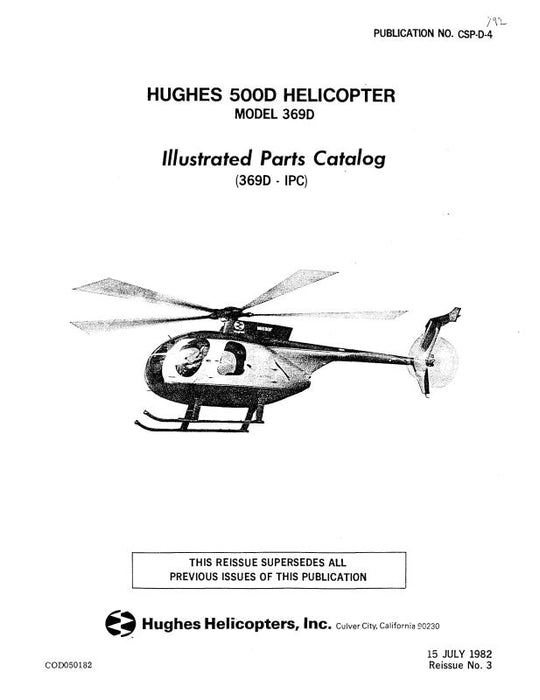Hughes Helicopters 500D Model 369D 1982 Illustrated Parts Catalog (CSP-D-4)