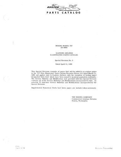 Boeing 727 Boeing Parts Catalog (D6-8864)
