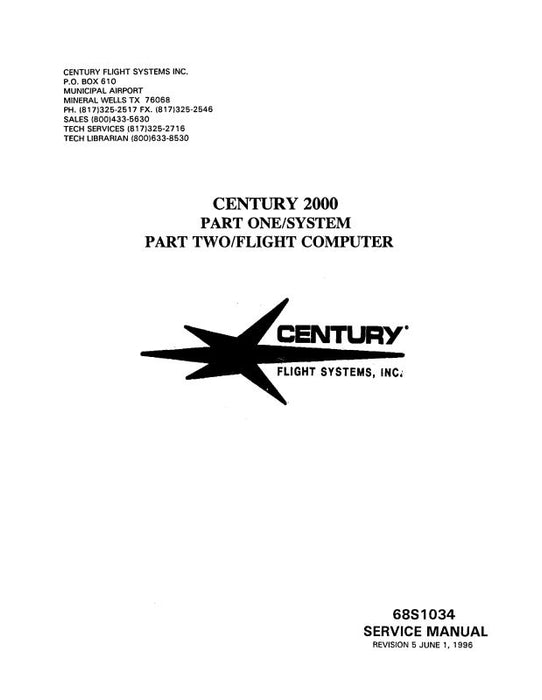 Century Flight Systems 2000 Series Autopilots Service Manual (CF2000SER-INS-C)