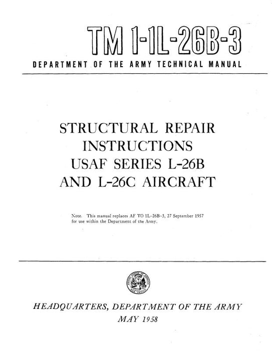 Aero Commander L-26C USAF Series 1958 Structural Repair Manual (1-1L-26B-3)