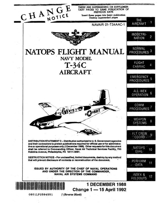 Beech T-34C Flight Manual (01-T34AAC-1)