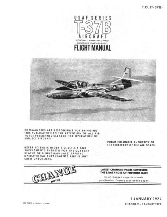 Cessna T-37B Series 1972 Flight Manual (1T-37B-1)