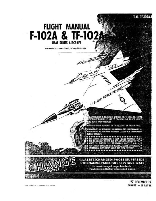 Consolidated F-102A & TF-102A Aircraft Flight Manual (1F-102A-1)