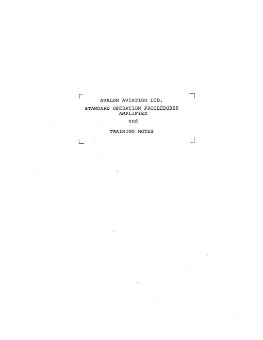 Consolidated PBY-5 Series Operation Procedures & Training Notes (CSPBY5-OP-C)