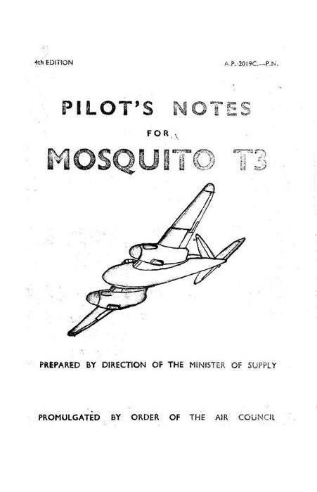 DeHavilland Mosquito T3 Pilots Notes Pilot's Notes (DEPILOTNOTEMOSQ)