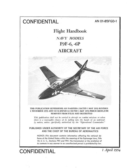 Grumman F9F-6, -6P 1956 Flight Handbook (01-85FGD-1)