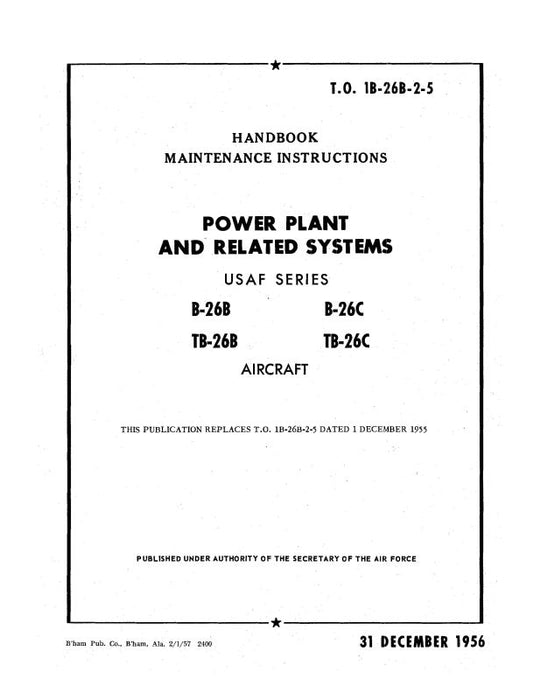 McDonnell Douglas B-26B,C, TB-26B,C & JD-1 Navy Maintenance Instructions (1B-26B-2-5)