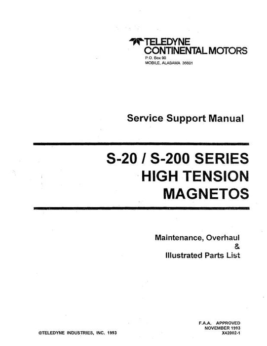 Bendix S-20 Series Master Magneto Manual (BXS20SERIES)